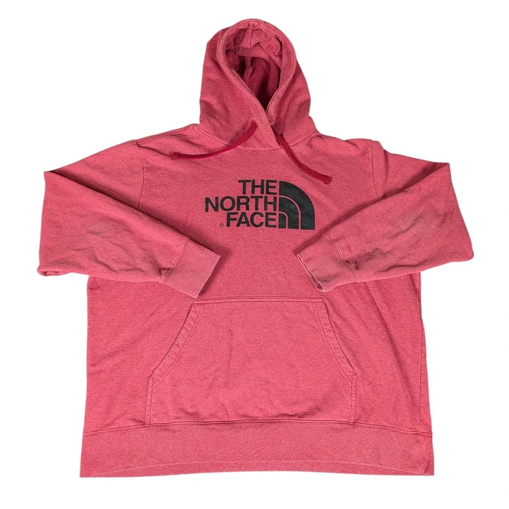 The North Face Mens Heather Red Graphic Logo Pullover Hoodie Sweatshirt 5594